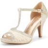 DREAM PAIRS Women’s Stilettos Open Toe Pump Fashion Kitten Heel Sandals(Gold)