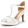 DREAM PAIRS Women’s Stilettos Open Toe Pump Fashion Kitten Heel Sandals(White)