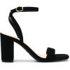 DREAM PAIRS Women’s Chunky Heels Square Open Toe Ankle Buckle Strappy Block Heeled Sandals for Party Wedding Daily(Black-nubuck)