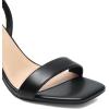 DREAM PAIRS Women’s Chunky Heels Square Open Toe Ankle Buckle Strappy Block Heeled Sandals for Party Wedding Daily(Black-pu)
