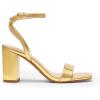 DREAM PAIRS Women’s Chunky Heels Square Open Toe Ankle Buckle Strappy Block Heeled Sandals for Party Wedding Daily(Gold-metallic)