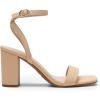 DREAM PAIRS Women’s Chunky Heels Square Open Toe Ankle Buckle Strappy Block Heeled Sandals for Party Wedding Daily(Nude-nubuck)