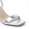 DREAM PAIRS Women’s Chunky Heels Square Open Toe Ankle Buckle Strappy Block Heeled Sandals for Party Wedding Daily(Silver-metallic)