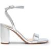 DREAM PAIRS Women’s Chunky Heels Square Open Toe Ankle Buckle Strappy Block Heeled Sandals for Party Wedding Daily(Silver-metallic)