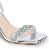 DREAM PAIRS Women’s Chunky Heels Square Open Toe Ankle Buckle Strappy Block Heeled Sandals for Party Wedding Daily(Silver-rhinestone)