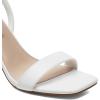 DREAM PAIRS Women’s Chunky Heels Square Open Toe Ankle Buckle Strappy Block Heeled Sandals for Party Wedding Daily(White-pu)