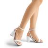 DREAM PAIRS Women’s Chunky Heels Square Open Toe Ankle Buckle Strappy Block Heeled Sandals for Party Wedding Daily(White-pu)
