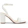 DREAM PAIRS Women’s Chunky Heels Square Open Toe Ankle Buckle Strappy Block Heeled Sandals for Party Wedding Daily(White-pu)