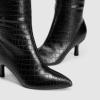 DREAM PAIRS Women’s Knee High Kitten Heel Boots Sexy Pointed Toe Fashion Long Tall Boots(Black-croco)