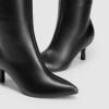 DREAM PAIRS Women’s Knee High Kitten Heel Boots Sexy Pointed Toe Fashion Long Tall Boots(Black-pu)