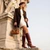 DREAM PAIRS Women’s Knee High Kitten Heel Boots Sexy Pointed Toe Fashion Long Tall Boots(Brown-croco)