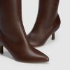 DREAM PAIRS Women’s Knee High Kitten Heel Boots Sexy Pointed Toe Fashion Long Tall Boots(Brown-pu)