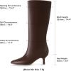 DREAM PAIRS Women’s Knee High Kitten Heel Boots Sexy Pointed Toe Fashion Long Tall Boots(Brown-pu)