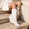 DREAM PAIRS Women’s Knee High Kitten Heel Boots Sexy Pointed Toe Fashion Long Tall Boots(White)