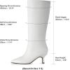 DREAM PAIRS Women’s Knee High Kitten Heel Boots Sexy Pointed Toe Fashion Long Tall Boots(White)