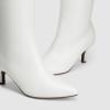 DREAM PAIRS Women’s Knee High Kitten Heel Boots Sexy Pointed Toe Fashion Long Tall Boots(White)
