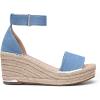 DREAM PAIRS Women’s Wedge Sandals Open Toe Espadrilles Sandals Comfortable Dressy Ankle Strap Platform Sandals Suitable for Work Beach Summer Shoes(Denim Blue)