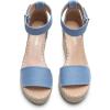 DREAM PAIRS Women’s Wedge Sandals Open Toe Espadrilles Sandals Comfortable Dressy Ankle Strap Platform Sandals Suitable for Work Beach Summer Shoes(Denim Blue)