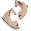 DREAM PAIRS Women’s Wedge Sandals Open Toe Espadrilles Sandals Comfortable Dressy Ankle Strap Platform Sandals Suitable for Work Beach Summer Shoes(Nude)
