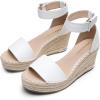 DREAM PAIRS Women’s Wedge Sandals Open Toe Espadrilles Sandals Comfortable Dressy Ankle Strap Platform Sandals Suitable for Work Beach Summer Shoes(White)