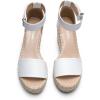 DREAM PAIRS Women’s Wedge Sandals Open Toe Espadrilles Sandals Comfortable Dressy Ankle Strap Platform Sandals Suitable for Work Beach Summer Shoes(White)