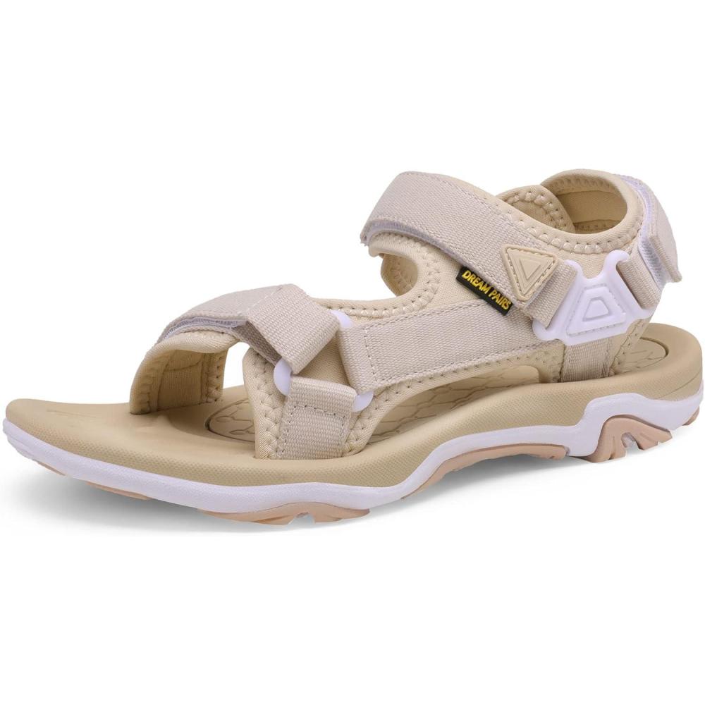 imageDREAM PAIRS Womens Arch Support Hiking Sandals Sport Outdoor Athletic Comfortable Summer Beach Water SandalsBeige