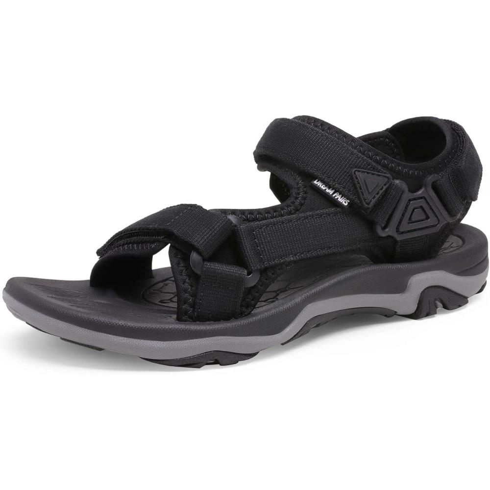 imageDREAM PAIRS Womens Arch Support Hiking Sandals Sport Outdoor Athletic Comfortable Summer Beach Water SandalsBlack