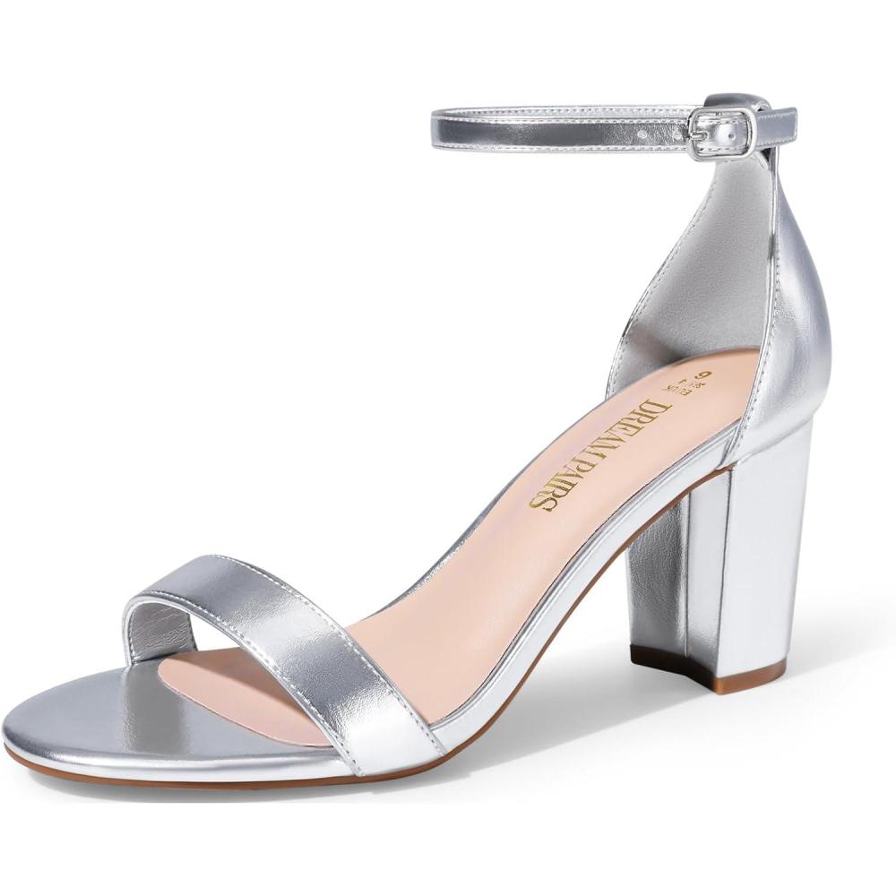 imageDREAM PAIRS Womens ChunkleSilvermetallic