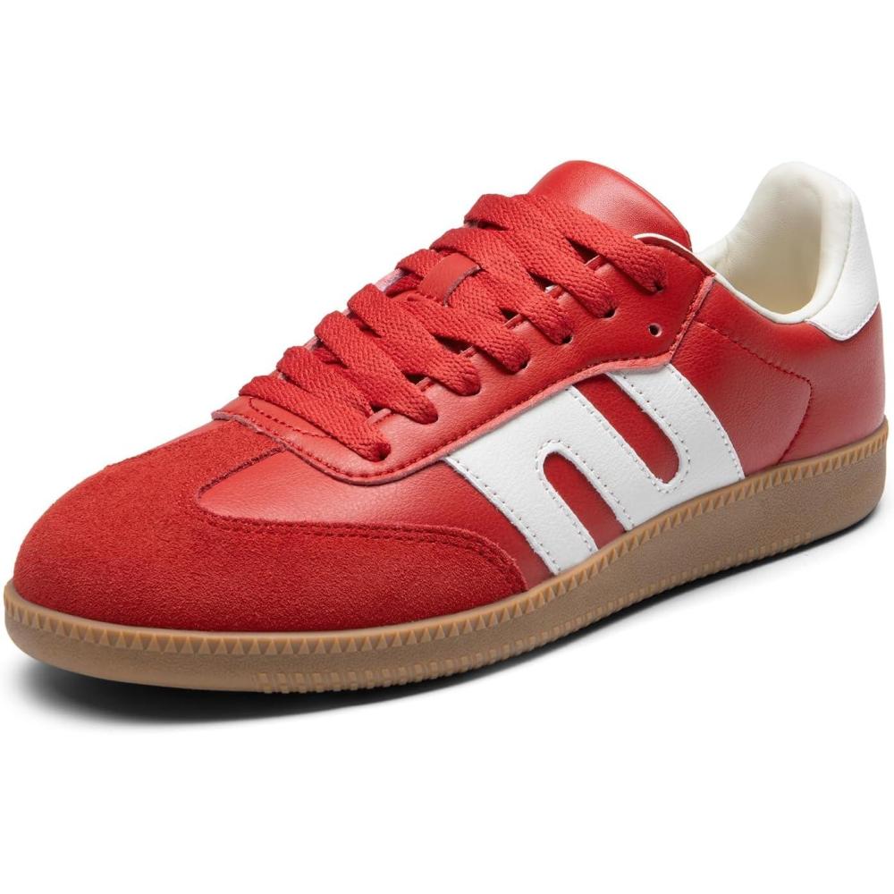 imageDREAM PAIRS Womens Tennis Sneakers Walking Flat LowTop Casual LaceUp Comfortable Nia Fashion Sneakers ShoesRed