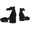 DREAM PAIRS ANNEE Pointed Toe Low Chunky Heels Pump Shoes(Black/Nubuck)