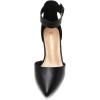 DREAM PAIRS ANNEE Pointed Toe Low Chunky Heels Pump Shoes(Black/Pu)