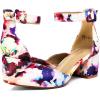 DREAM PAIRS ANNEE Pointed Toe Low Chunky Heels Pump Shoes(Floral)