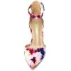 DREAM PAIRS ANNEE Pointed Toe Low Chunky Heels Pump Shoes(Floral)