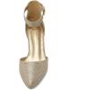 DREAM PAIRS ANNEE Pointed Toe Low Chunky Heels Pump Shoes(Gold/Glitter)