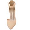 DREAM PAIRS ANNEE Pointed Toe Low Chunky Heels Pump Shoes(Nude/Nubuck)