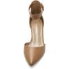 DREAM PAIRS ANNEE Pointed Toe Low Chunky Heels Pump Shoes(Nude/Pu)