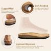 DREAM PAIRS Arch Support Thong Sandals for Women Casual Leather Flip Flops Dressy Slides with Soft Cork Footbed Adjustable Strap for Summer Beach Vacation(Black)