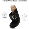 DREAM PAIRS Clogs for Women Suede Mules Wide Toe Shoes Wide Width Slip On Comfortable Clogs with Lightweight Soft Footbed, Anti-Slip Outsole, Arch Support(Black)