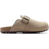 DREAM PAIRS Clogs for Women Suede Mules Wide Toe Shoes Wide Width Slip On Comfortable Clogs with Lightweight Soft Footbed, Anti-Slip Outsole, Arch Support(Apricot)