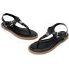 DREAM PAIRS Dressy T-Strap Flat Thong Sandals for Women Comfort Roman Gladiator Casual Summer Beach Flip Flop Shoes with Adjustable Back Ankle Strap(All Black)