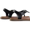 DREAM PAIRS Dressy T-Strap Flat Thong Sandals for Women Comfort Roman Gladiator Casual Summer Beach Flip Flop Shoes with Adjustable Back Ankle Strap(Black)