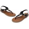 DREAM PAIRS Dressy T-Strap Flat Thong Sandals for Women Comfort Roman Gladiator Casual Summer Beach Flip Flop Shoes with Adjustable Back Ankle Strap(Black)