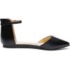 DREAM PAIRS Flapointed Women’s Casual D’Orsay Pointed Plain Ballet Comfort Soft Slip On Flats Shoes(Ankle-black-pu)