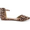 DREAM PAIRS Flapointed Women’s Casual D’Orsay Pointed Plain Ballet Comfort Soft Slip On Flats Shoes(Ankle-leopard)