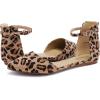 DREAM PAIRS Flapointed Women’s Casual D’Orsay Pointed Plain Ballet Comfort Soft Slip On Flats Shoes(Ankle-leopard)