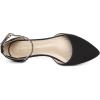 DREAM PAIRS Flapointed Women’s Casual D’Orsay Pointed Plain Ballet Comfort Soft Slip On Flats Shoes(Black/Nubuck)
