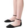 DREAM PAIRS Flapointed Women’s Casual D’Orsay Pointed Plain Ballet Comfort Soft Slip On Flats Shoes(Black/Nubuck)