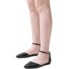 DREAM PAIRS Flapointed Women’s Casual D’Orsay Pointed Plain Ballet Comfort Soft Slip On Flats Shoes(Black/Pu)