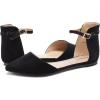 DREAM PAIRS Flapointed Women’s Casual D’Orsay Pointed Plain Ballet Comfort Soft Slip On Flats Shoes(Black/Suede)