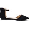 DREAM PAIRS Flapointed Women’s Casual D’Orsay Pointed Plain Ballet Comfort Soft Slip On Flats Shoes(Black/Suede)